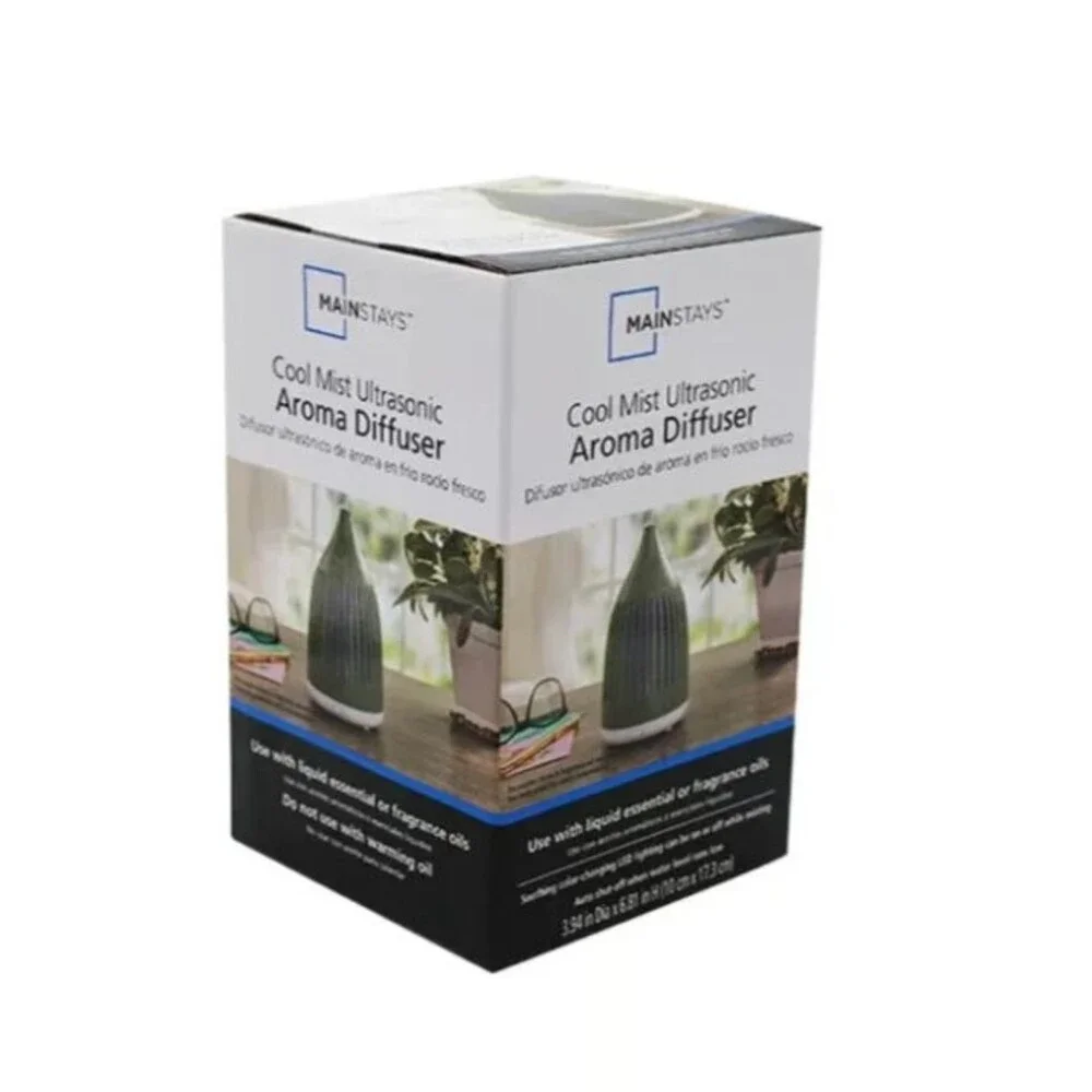 MainStays Cool Mist Ultrasonic Aroma Diffuser Sage Green with White Base